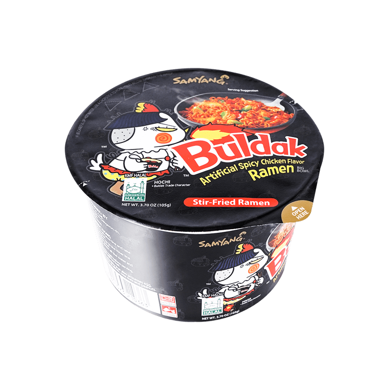 Buldak Stir-Fried Ramen - Hot Chicken Flavor, Big Bowl, 3.7oz